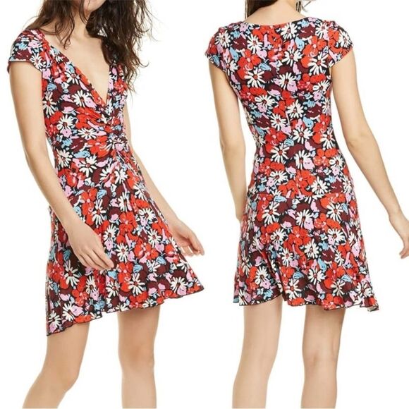 NWT Free People Key To Your Heart Floral Mini Dress. Size Large - Picture 4 of 15
